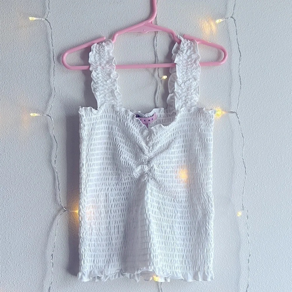 Smocked Tank Top - White 🤍​